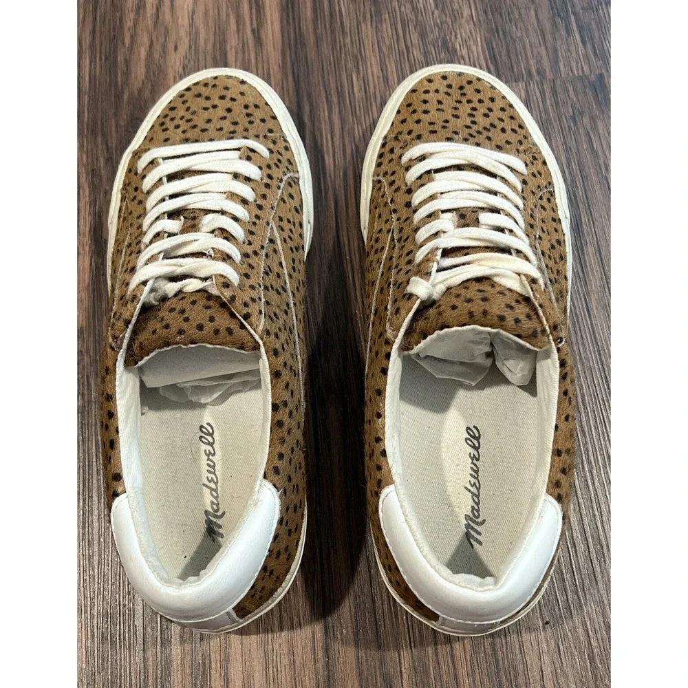 Madewell Sidewalk Spot Dot Womens 7.5M Calf Hair Low Top Casual Sneakers Shoes